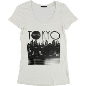 dirty violet Womens Tokyo Graphic T-Shirt, Off-White, NWT